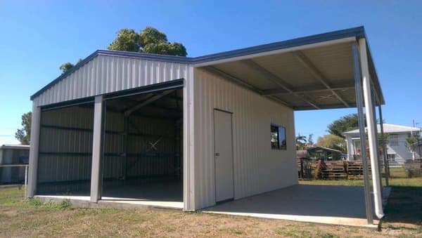 Double Roller Door Shed With Undercover Side - Bryland Sheds Townsville